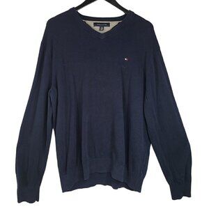 Tommy Hilfiger Navy Blue V Neck Pullover Sweater
